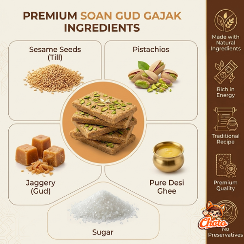 Soan Gud Gajak | Premium Sesame Jaggery Sweet – Choto
