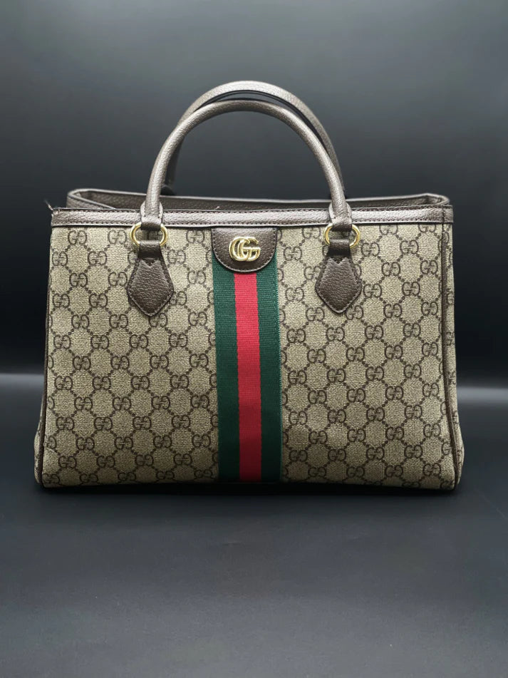Gucci Tote Bag — GG Supreme Canvas with Web Stripe