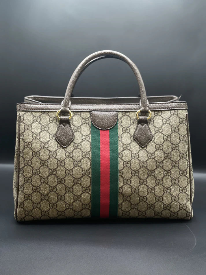 Gucci Tote Bag — GG Supreme Canvas with Web Stripe