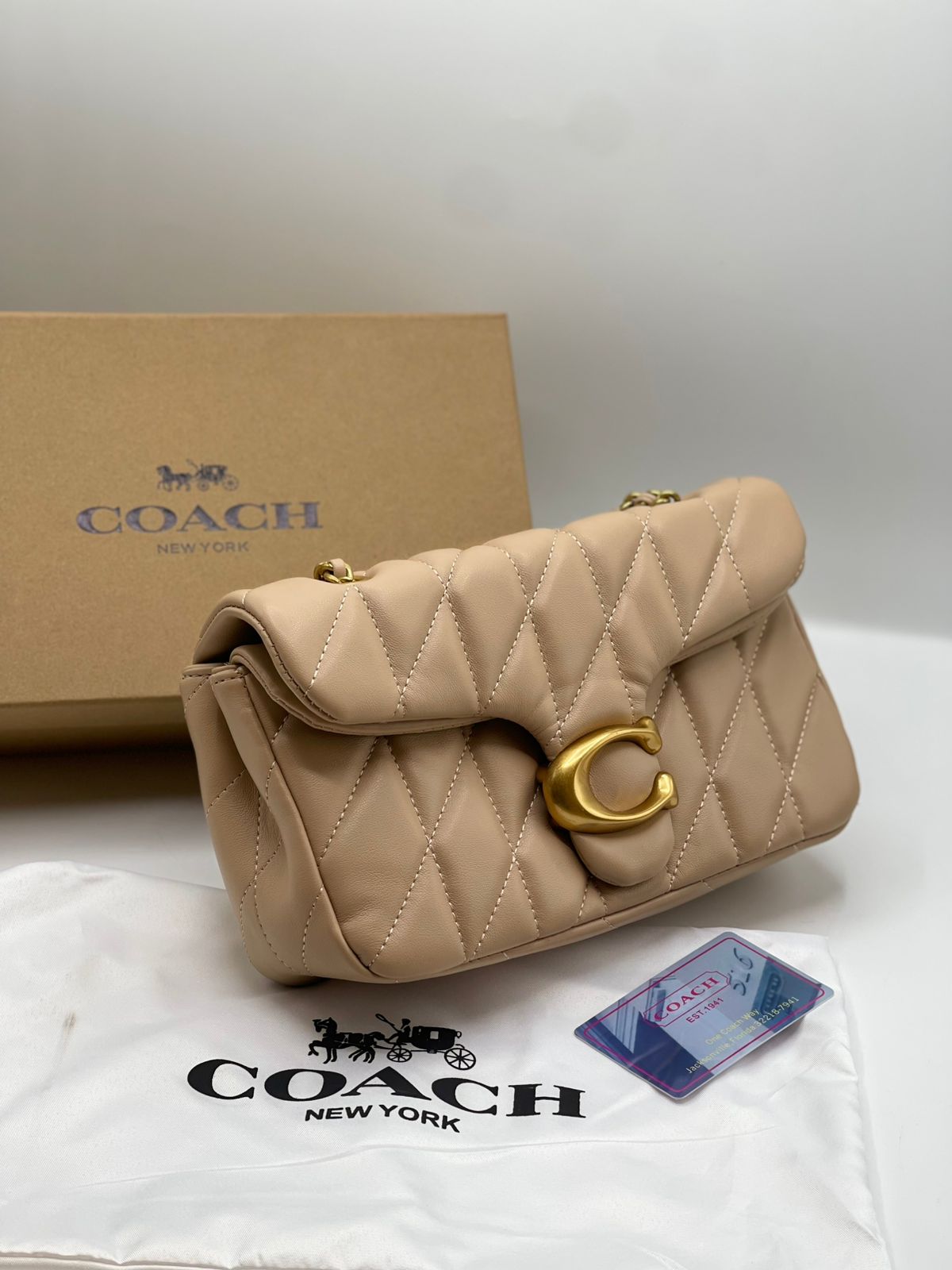 Coach Tabby Quilted Bag — With Complete Brand Packaging & Chain