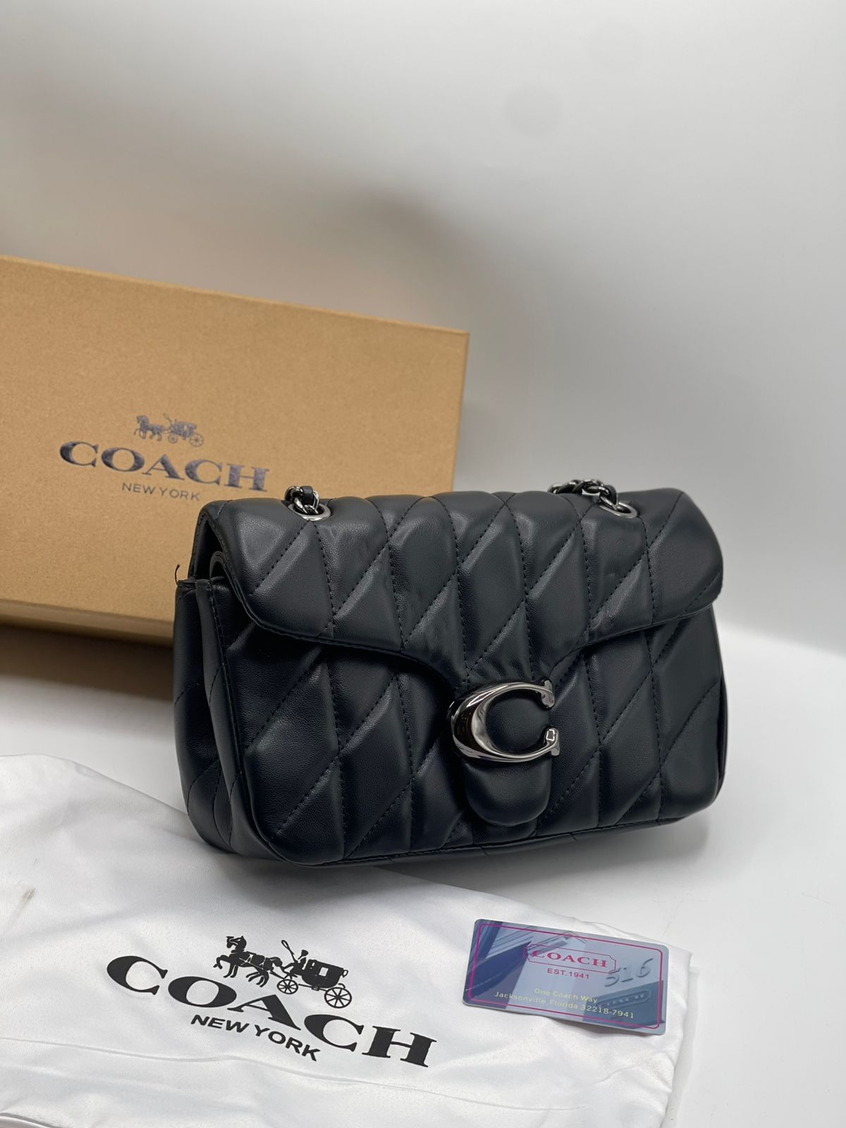 Coach Tabby Quilted Bag — With Complete Brand Packaging & Chain