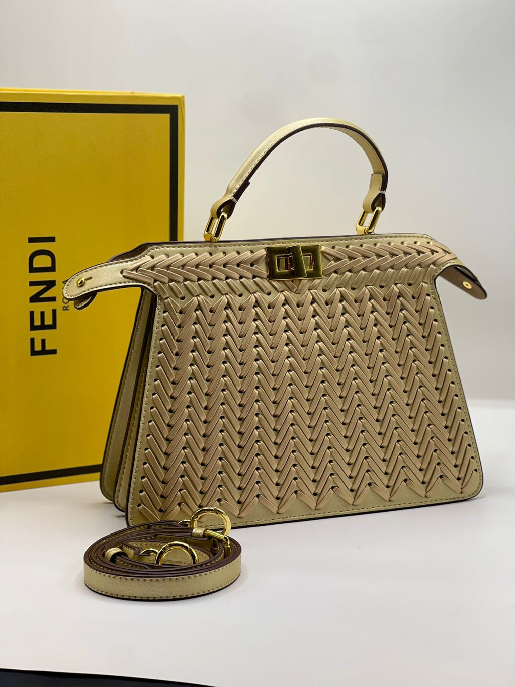 Peekaboo Small Structured Handbag — With Shoulder Strap