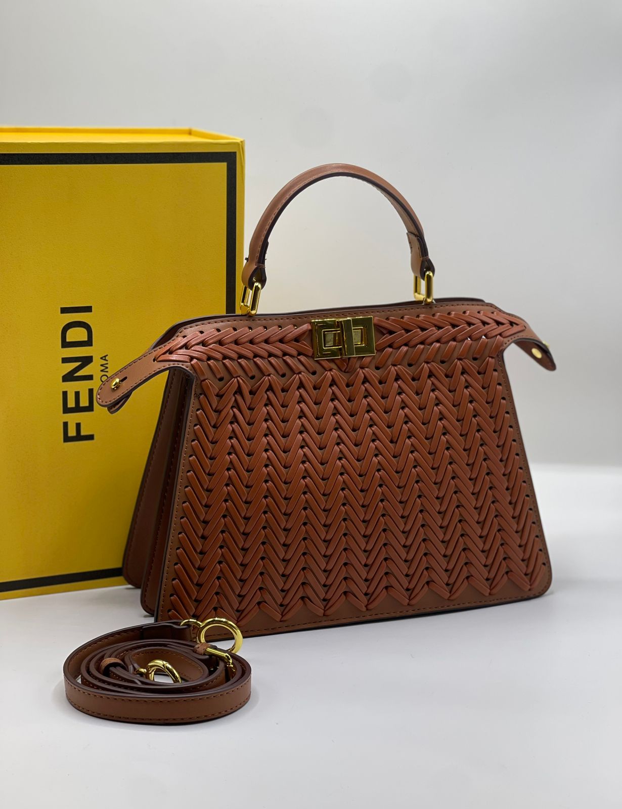 Peekaboo Small Structured Handbag — With Shoulder Strap