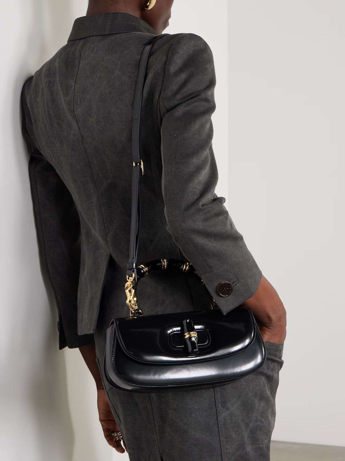 Premium Bamboo Handle Handbag — With Dust Bag & Box