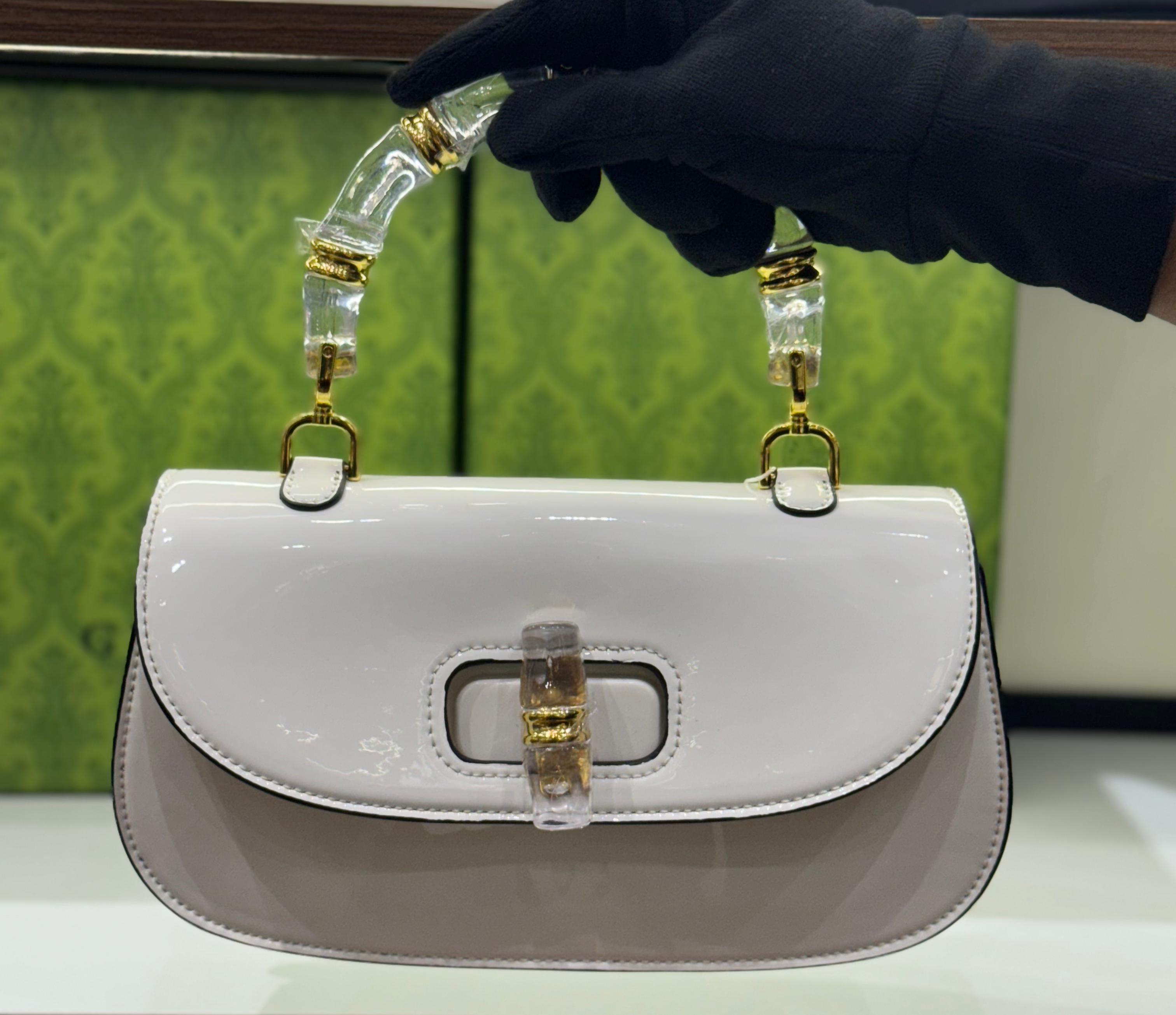 Premium Bamboo Handle Handbag — With Dust Bag & Box