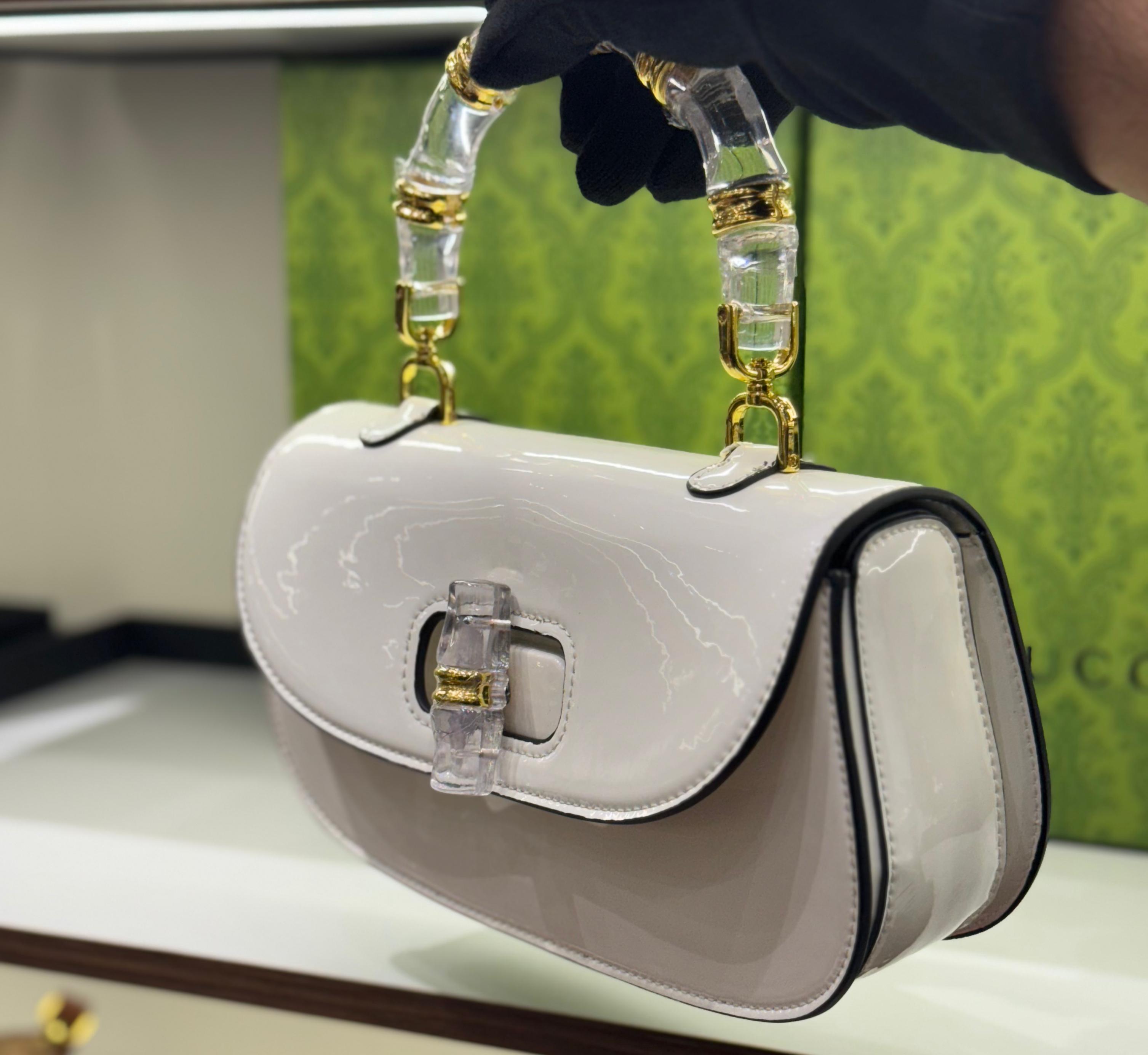 Premium Bamboo Handle Handbag — With Dust Bag & Box