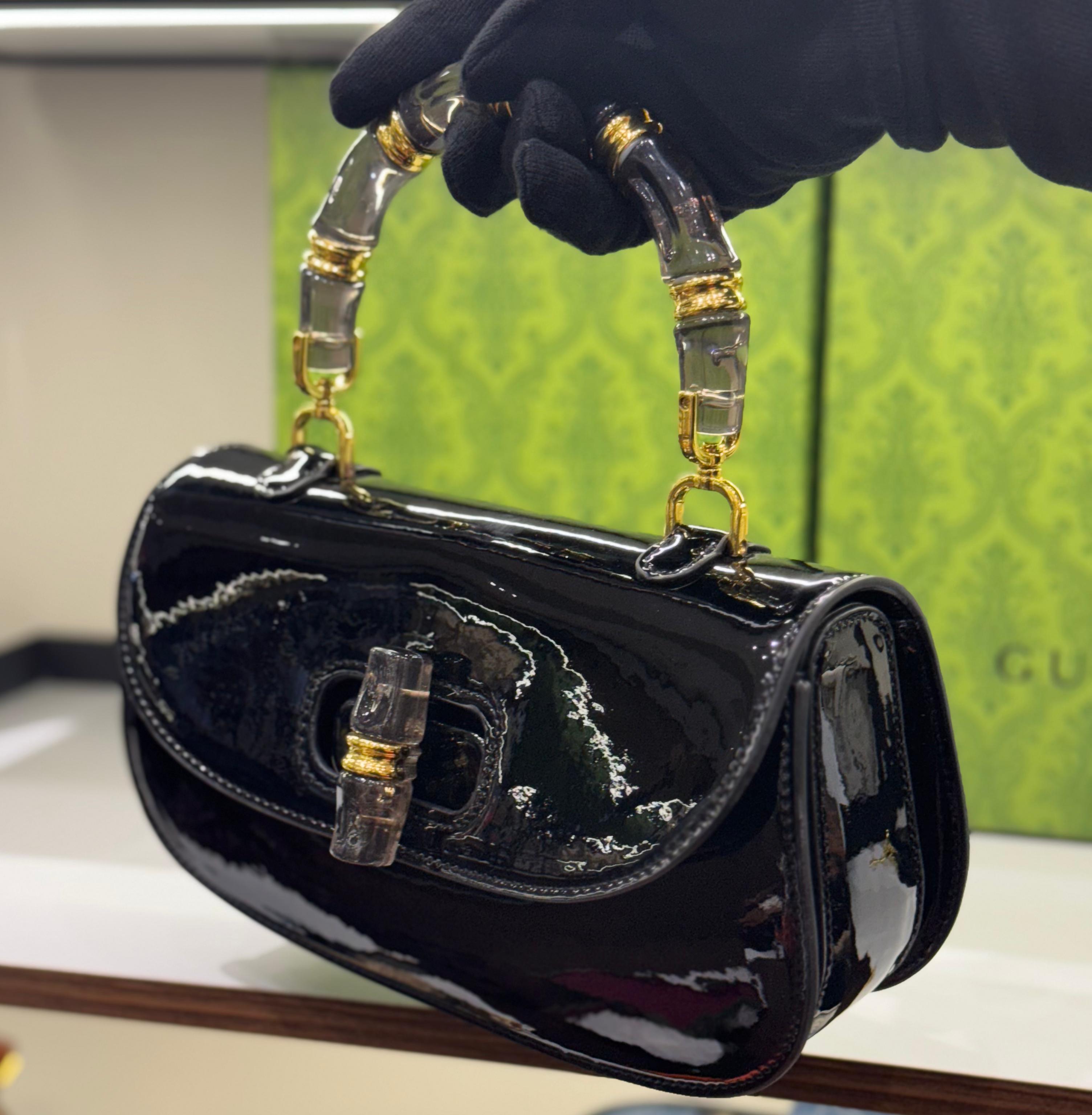 Premium Bamboo Handle Handbag — With Dust Bag & Box