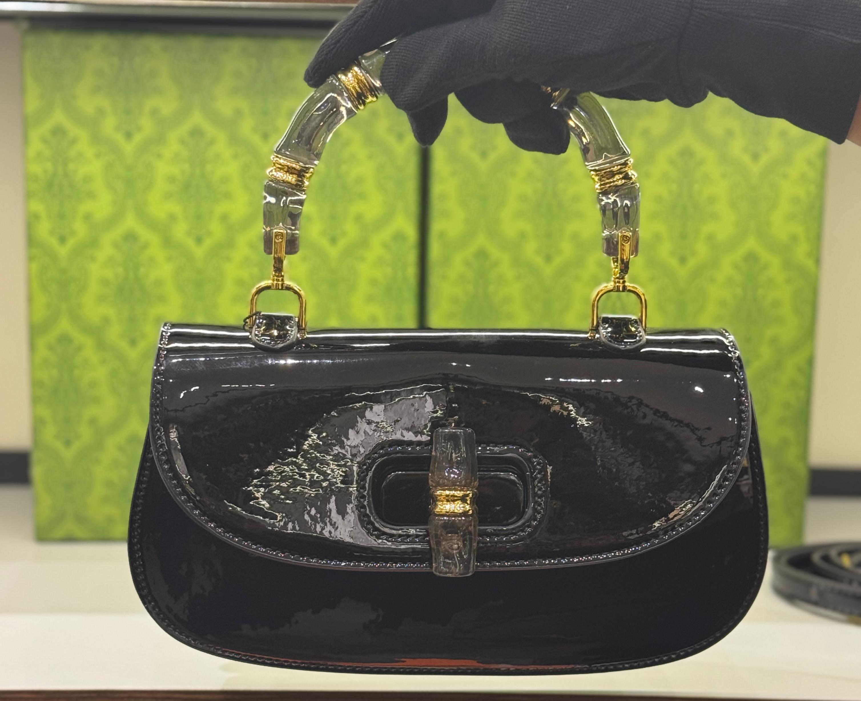 Premium Bamboo Handle Handbag — With Dust Bag & Box