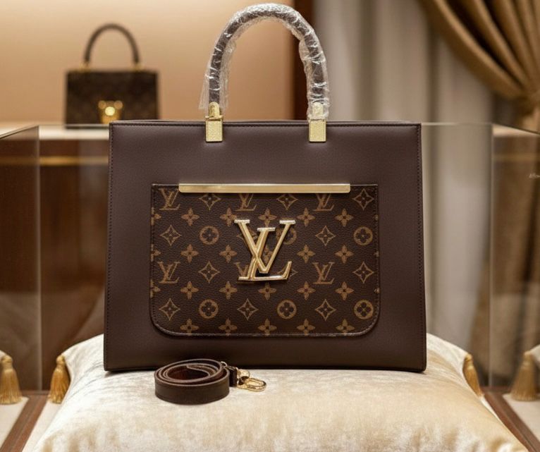 Premium Monogram Tote Bag — Large Size With Shoulder Strap