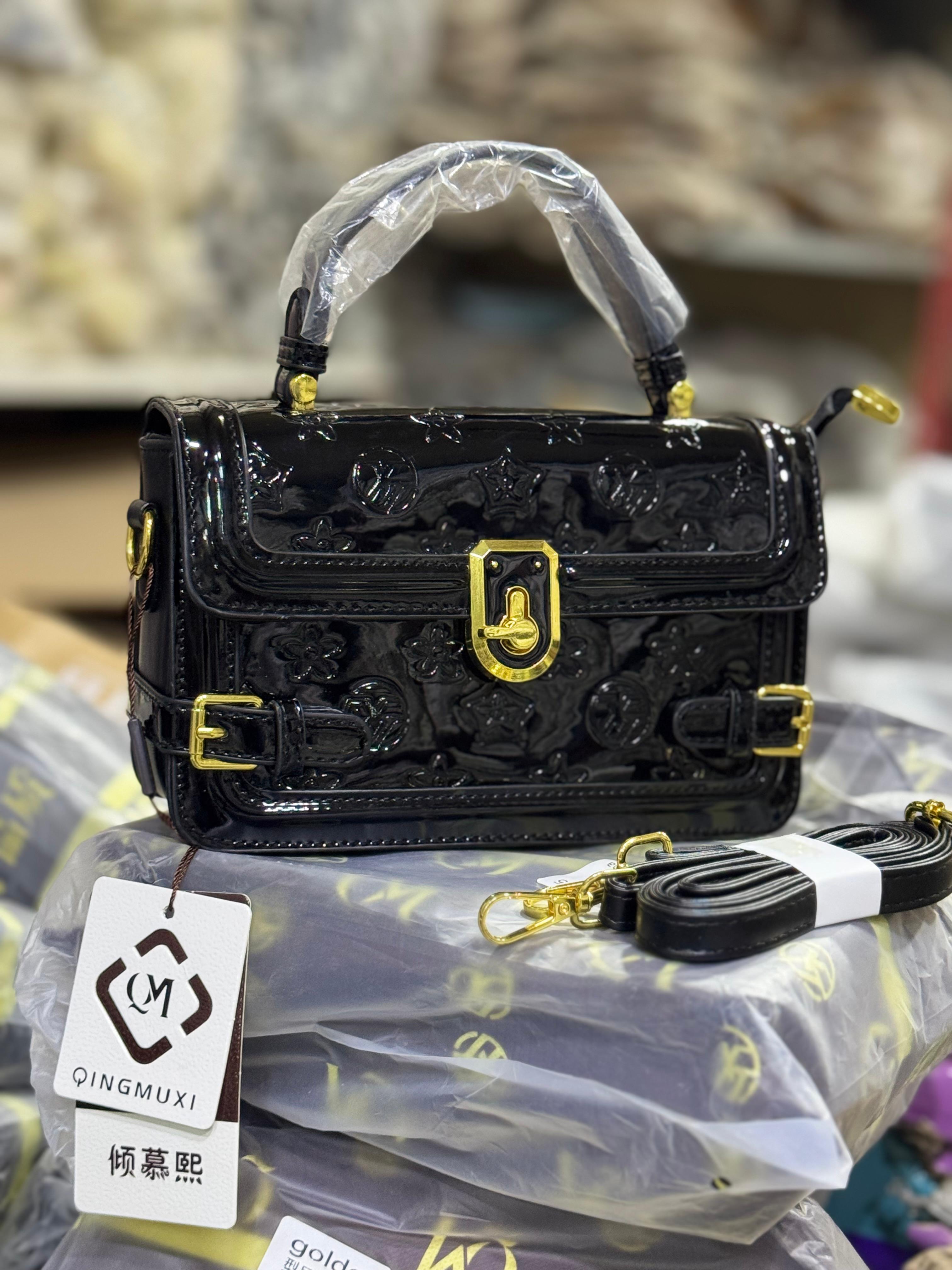 Imported Patent Leather Embossed Crossbody Bag — Medium Size