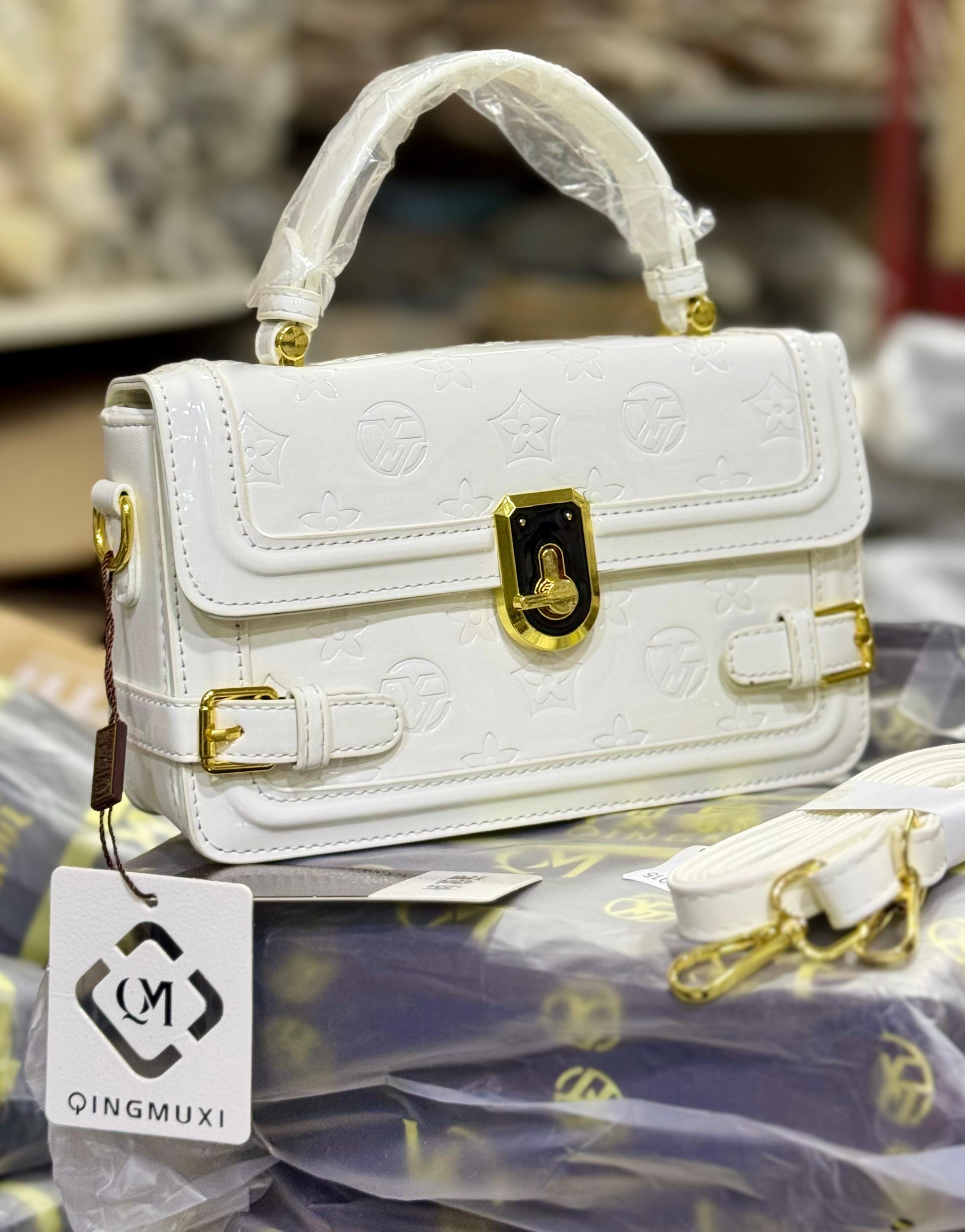 Imported Patent Leather Embossed Crossbody Bag — Medium Size