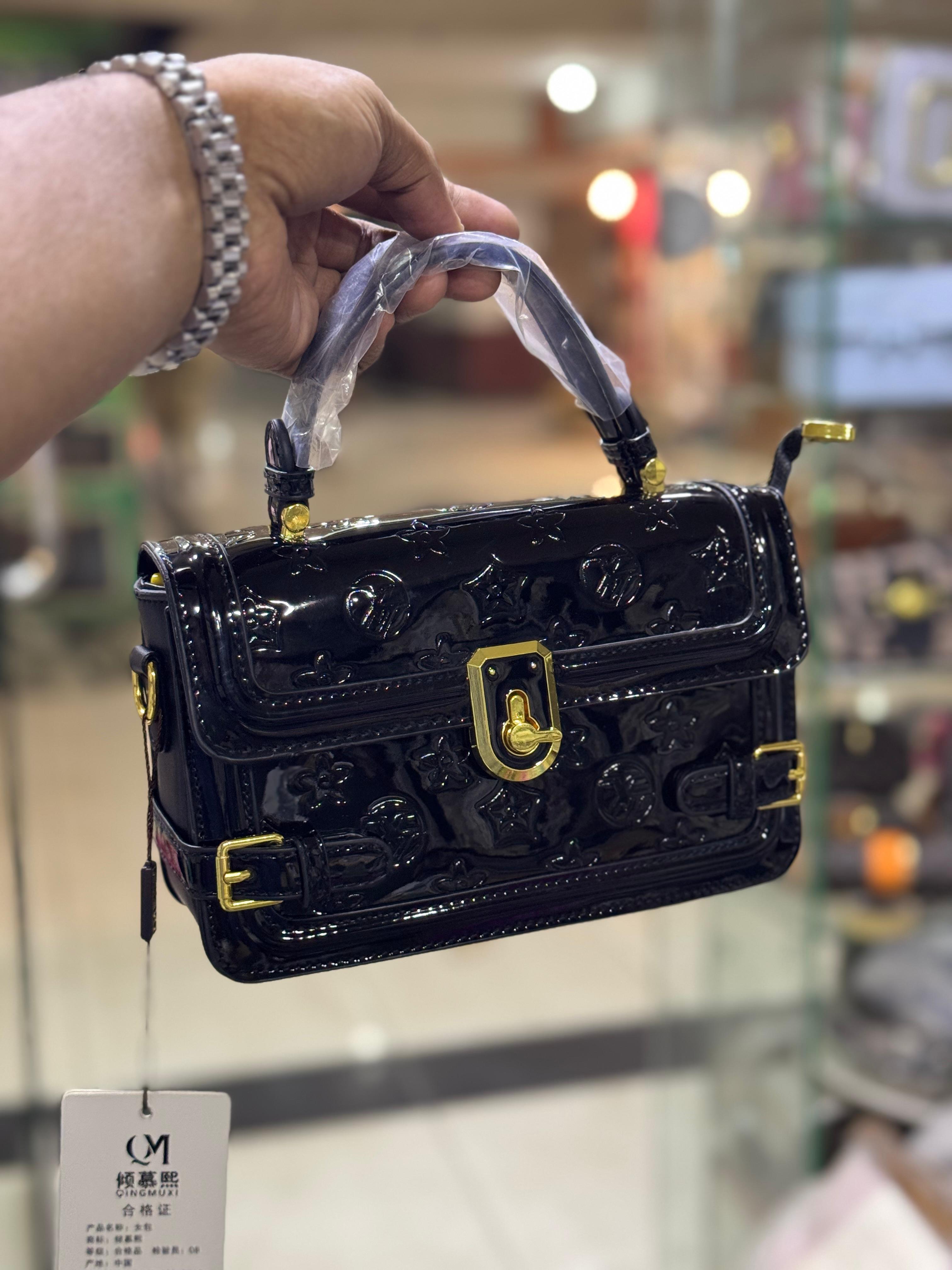 Imported Patent Leather Embossed Crossbody Bag — Medium Size