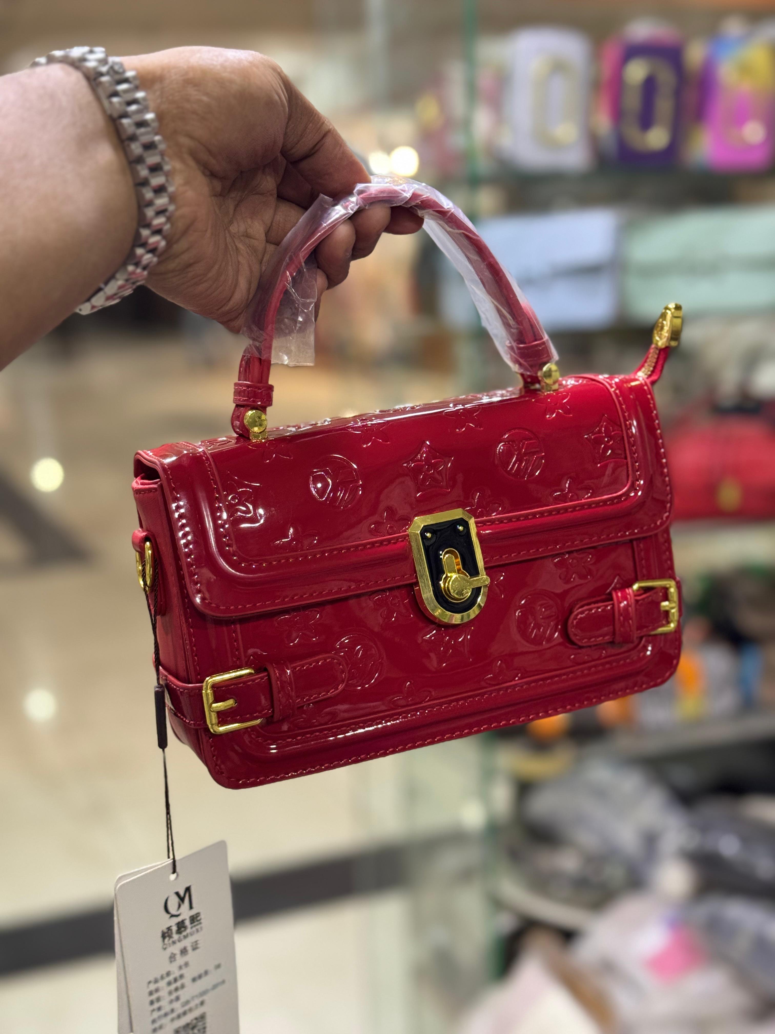 Imported Patent Leather Embossed Crossbody Bag — Medium Size