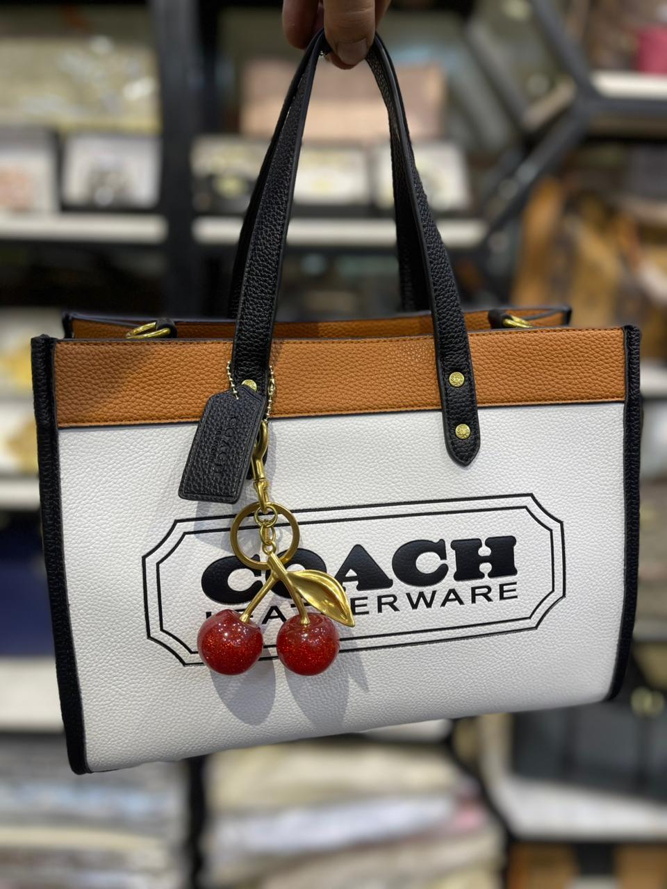 Luxury Field Tote 30 Colorblock Cherry Charm Premium Women Handbag