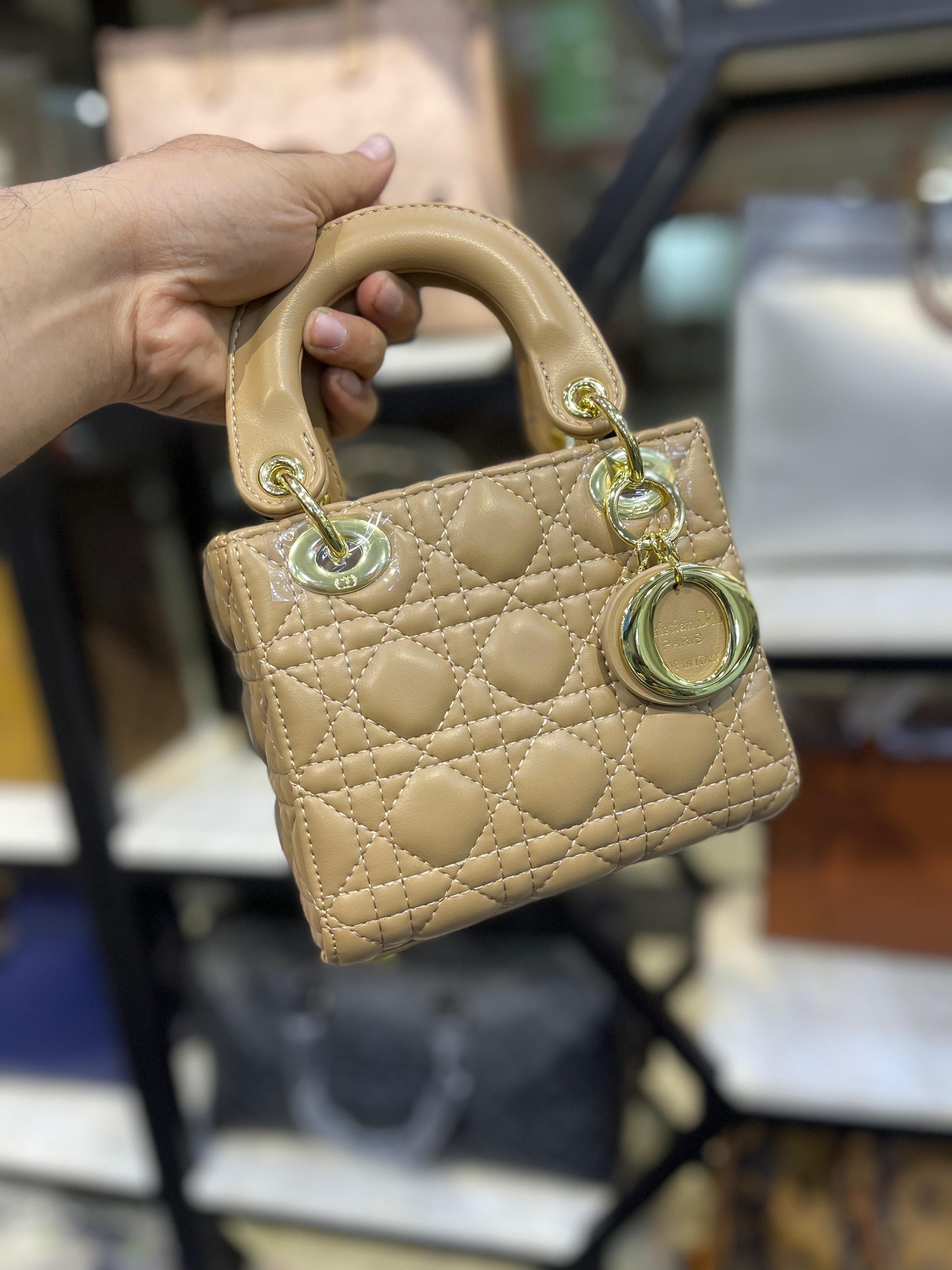 Luxury Mini Lady Handbag with Gold Charm Detail Premium Women Crossbody Bag