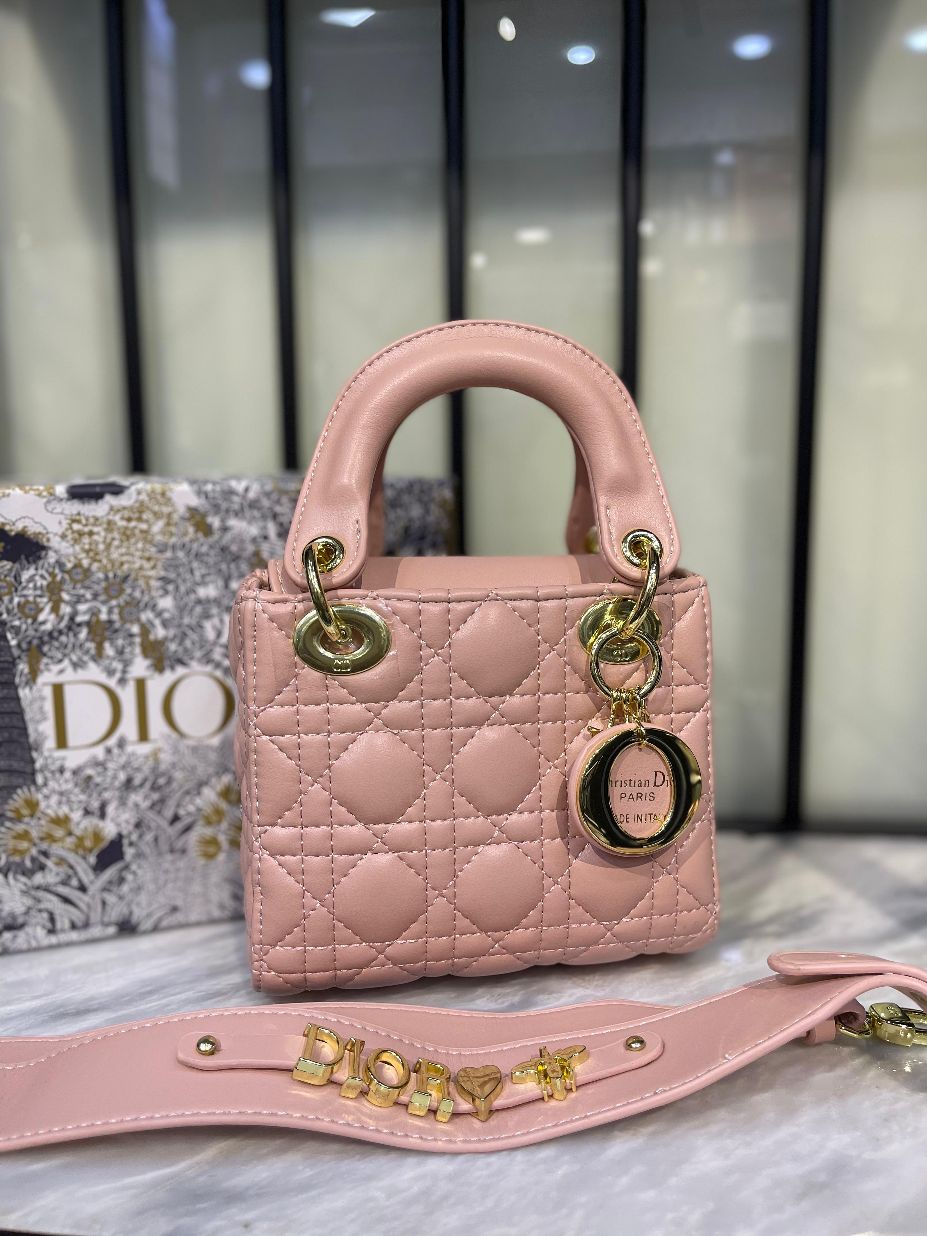 Luxury Mini Lady Handbag with Gold Charm Detail Premium Women Crossbody Bag