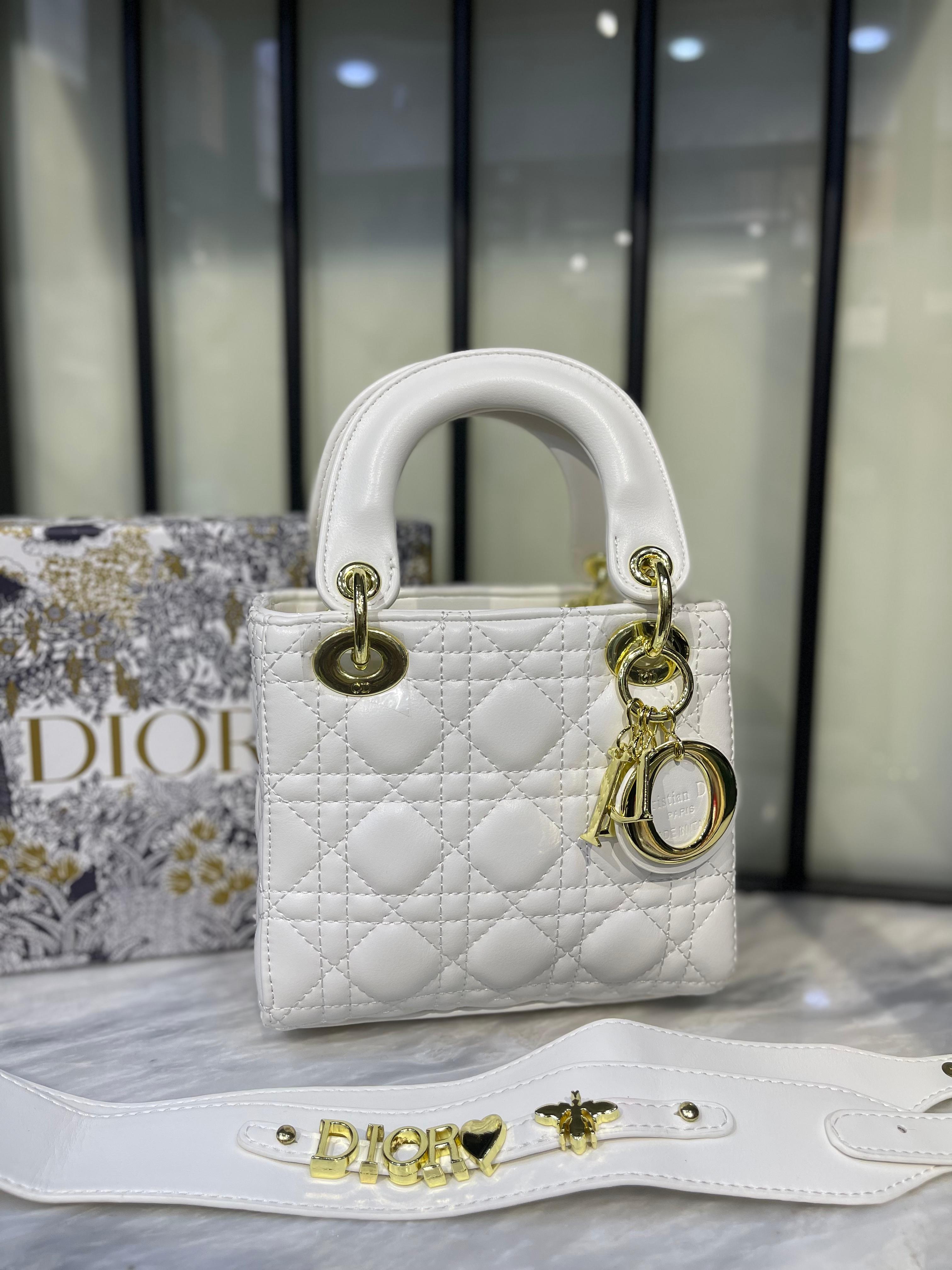 Luxury Mini Lady Handbag with Gold Charm Detail Premium Women Crossbody Bag