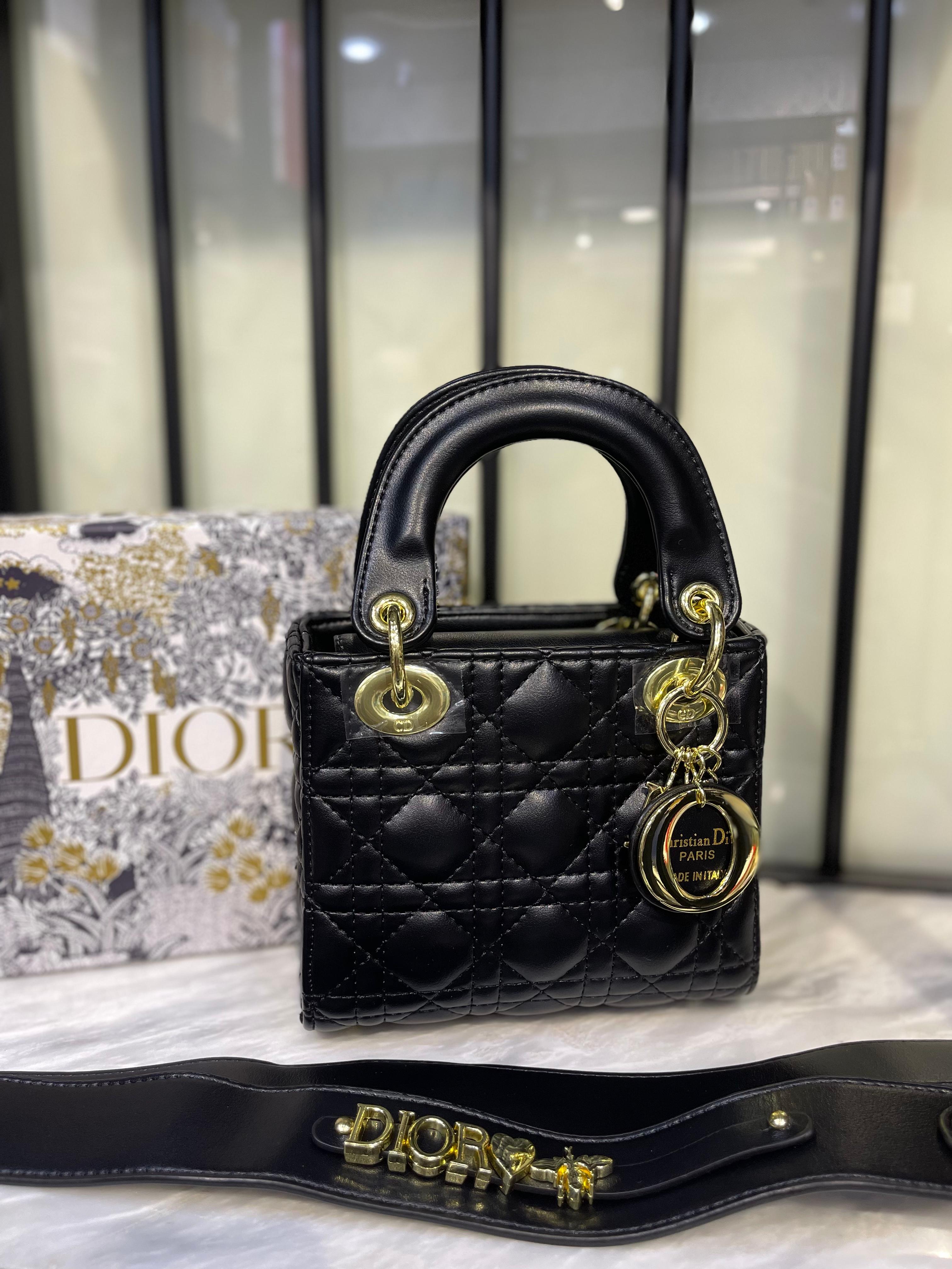 Luxury Mini Lady Handbag with Gold Charm Detail Premium Women Crossbody Bag