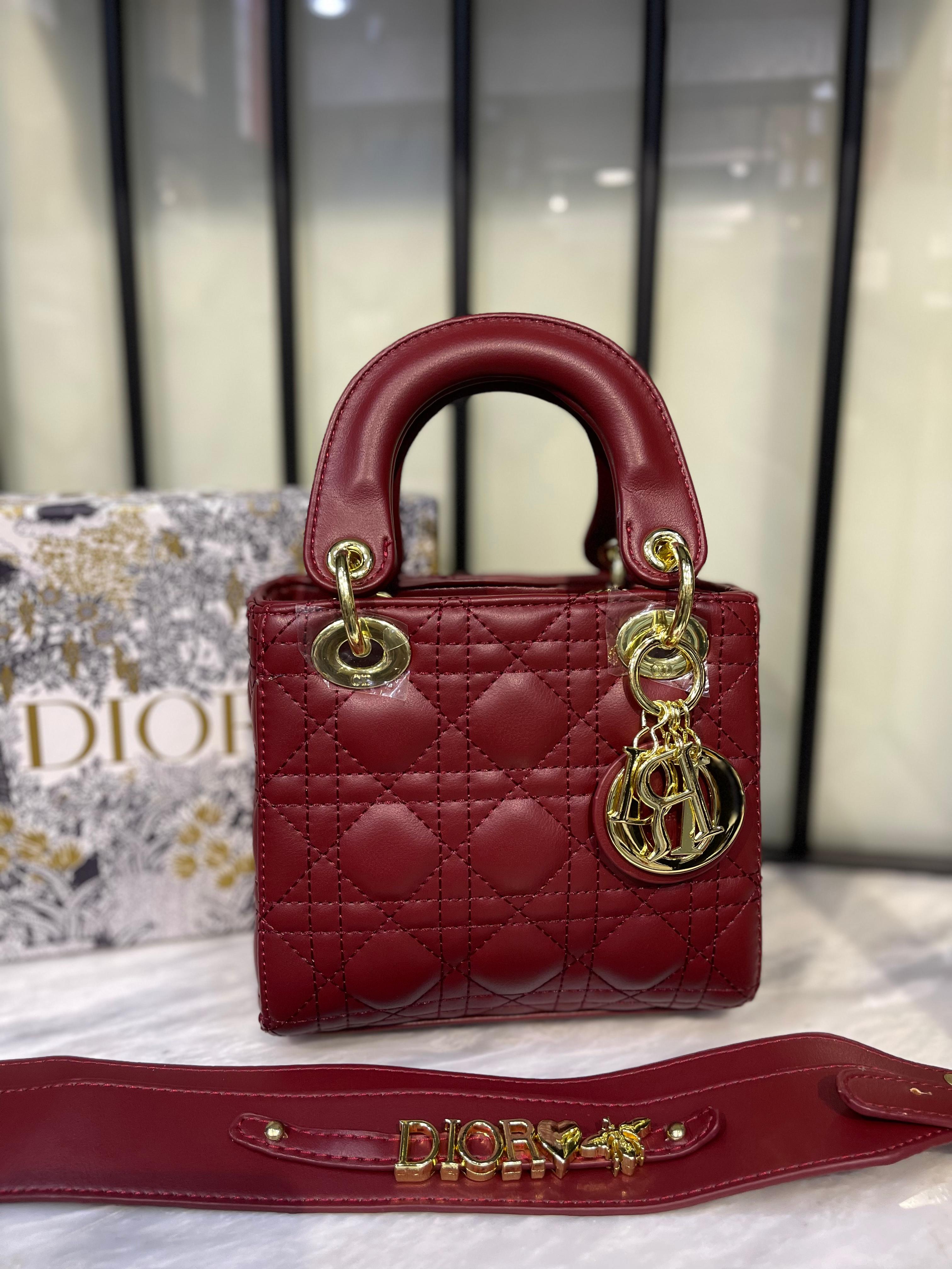 Luxury Mini Lady Handbag with Gold Charm Detail Premium Women Crossbody Bag