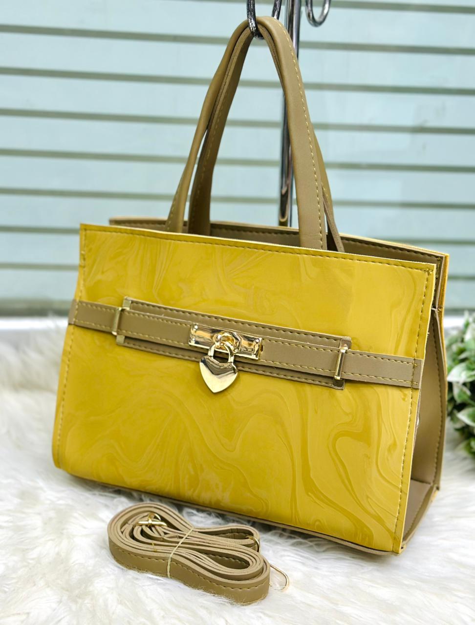 Premium Leather Handbag & Crossbody Bag for Women Stylish Lock Design Purse