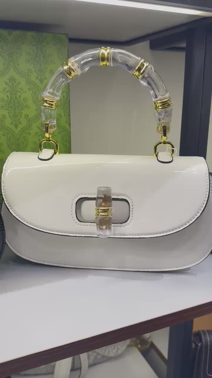 Premium Bamboo Handle Handbag — With Dust Bag & Box