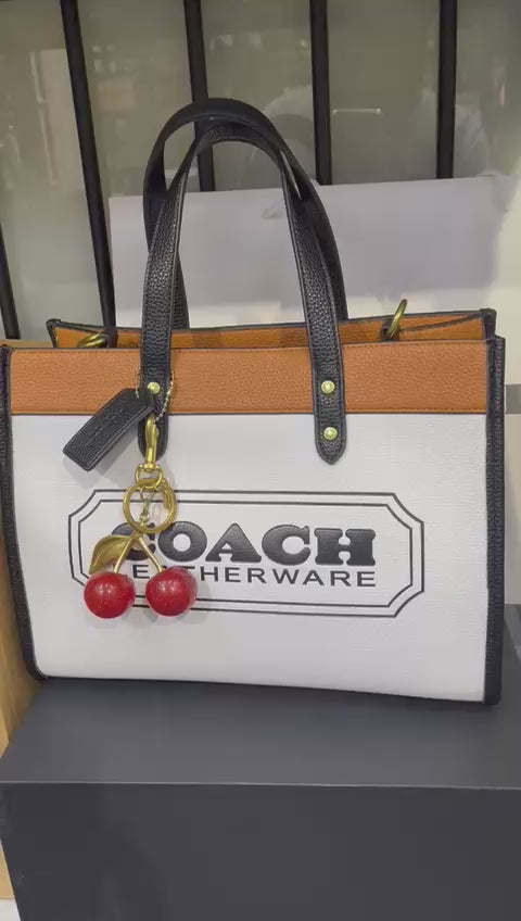 Luxury Field Tote 30 Colorblock Cherry Charm Premium Women Handbag